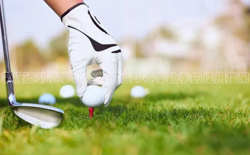 天富测速百家号掌握运动赛事的全貌：运动赛事助手的使用指南